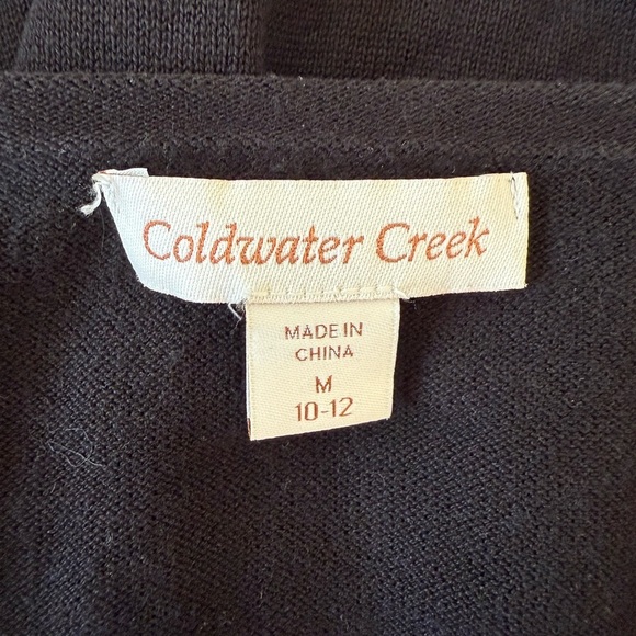 Coldwater Creek | Black Cardigan | Medium | 3/4 Sleeve | Button Front - Picture 3 of 4